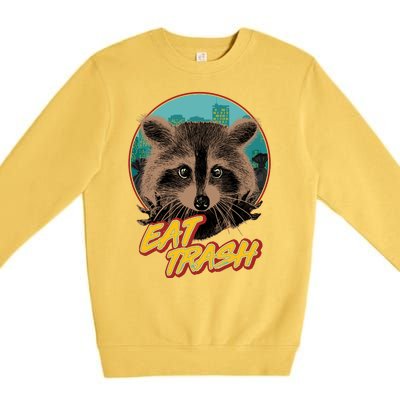 Funny Vintage Eat Trash Raccoon Premium Crewneck Sweatshirt