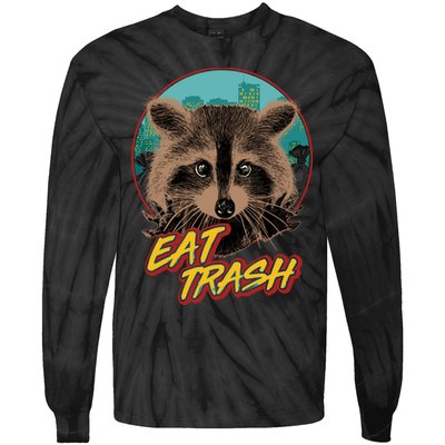 Funny Vintage Eat Trash Raccoon Tie-Dye Long Sleeve Shirt