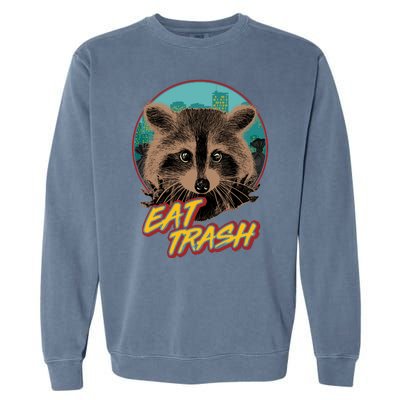 Funny Vintage Eat Trash Raccoon Garment-Dyed Sweatshirt