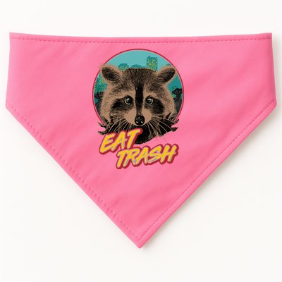 Funny Vintage Eat Trash Raccoon USA-Made Doggie Bandana