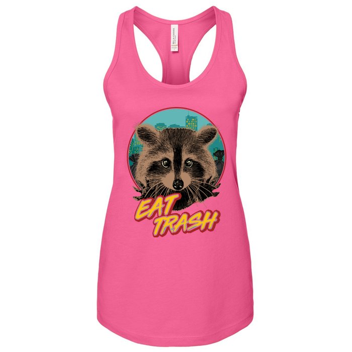 Funny Vintage Eat Trash Raccoon Women's Racerback Tank