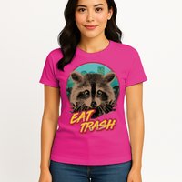 Funny Vintage Eat Trash Raccoon Womens T-Shirt