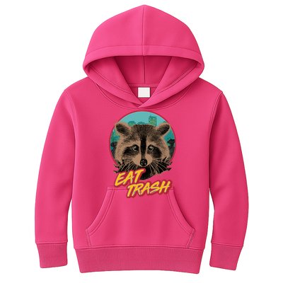 Funny Vintage Eat Trash Raccoon Kids Hoodie