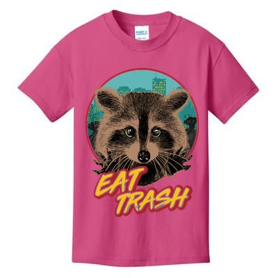 Funny Vintage Eat Trash Raccoon Kids T-Shirt