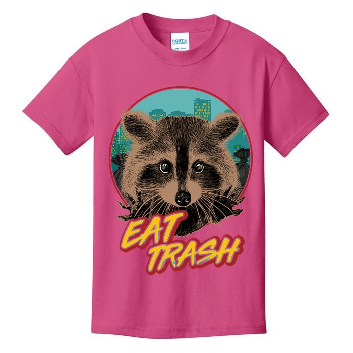 Funny Vintage Eat Trash Raccoon Kids T-Shirt