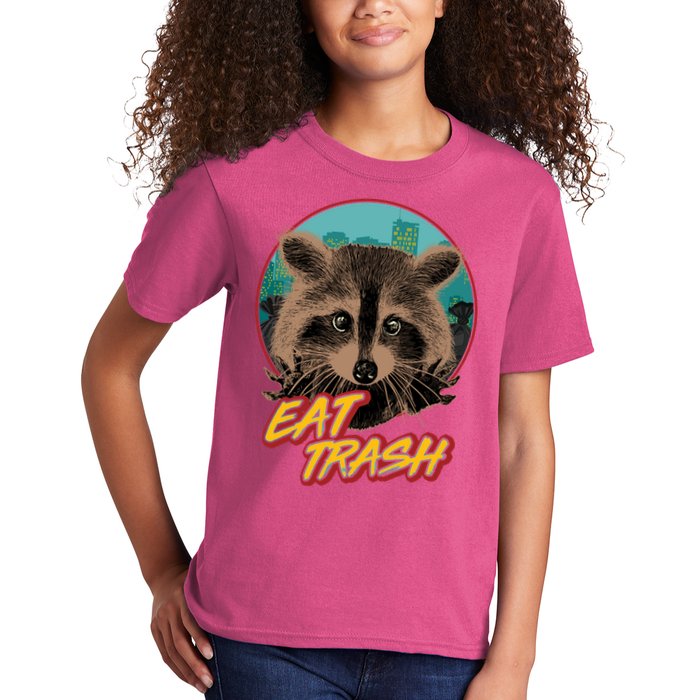 Funny Vintage Eat Trash Raccoon Kids T-Shirt