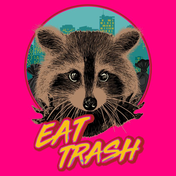 Funny Vintage Eat Trash Raccoon Kids T-Shirt