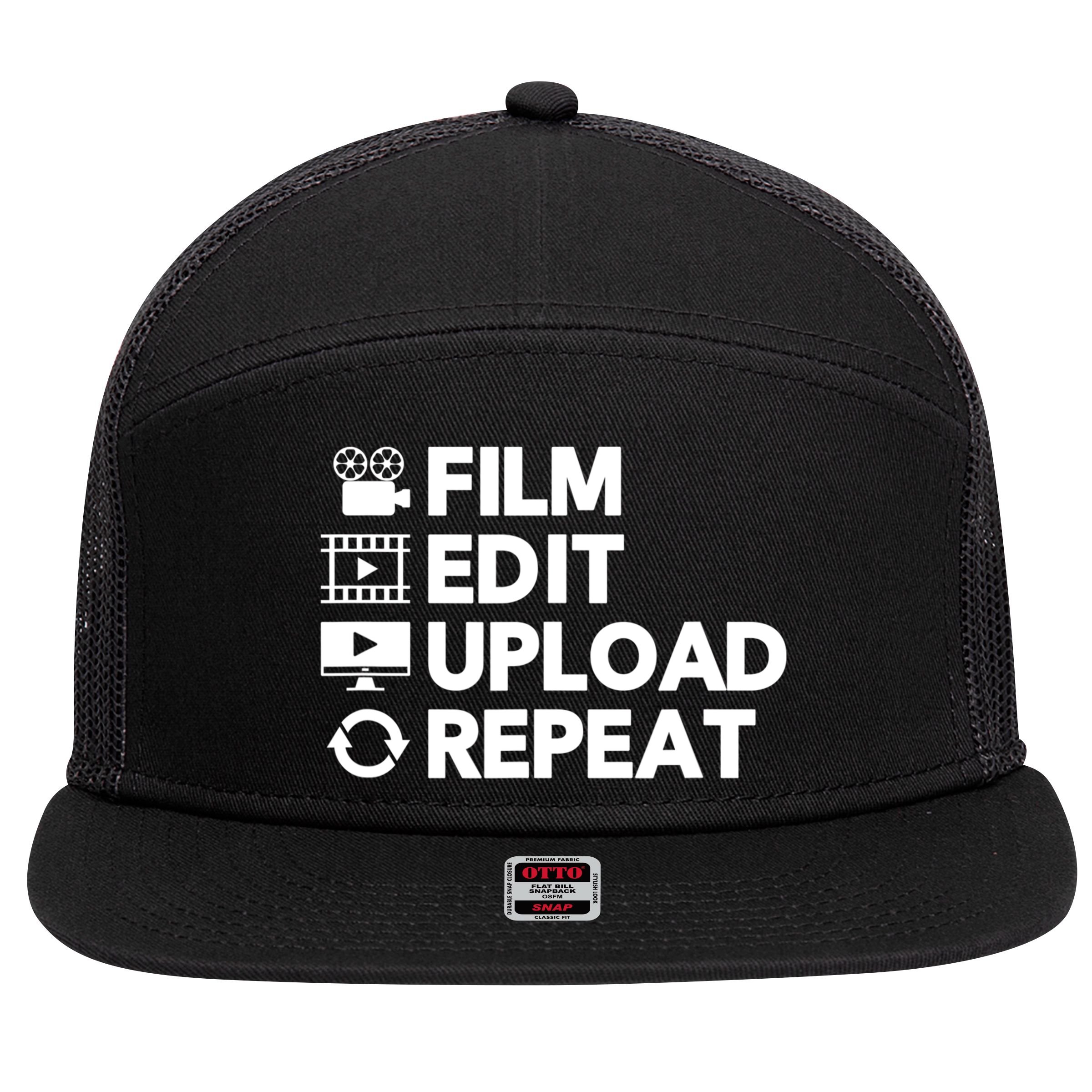 Funny Video Editing Gift Film Making Gift For Video Editor 7 Panel Mesh Trucker Snapback Hat