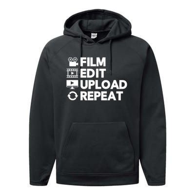 Funny Video Editing Gift Film Making Gift For Video Editor Performance Fleece Hoodie