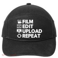 Funny Video Editing Gift Film Making Gift For Video Editor 7-Panel Snapback Hat