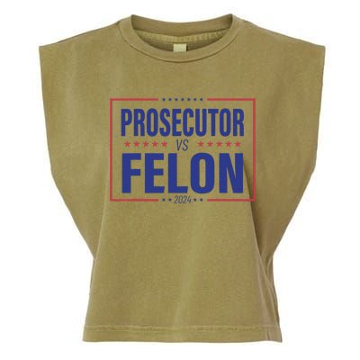 Funny Voting Election 2024 Usa The Prosecutor Vs The Felon Garment-Dyed Women's Muscle Tee