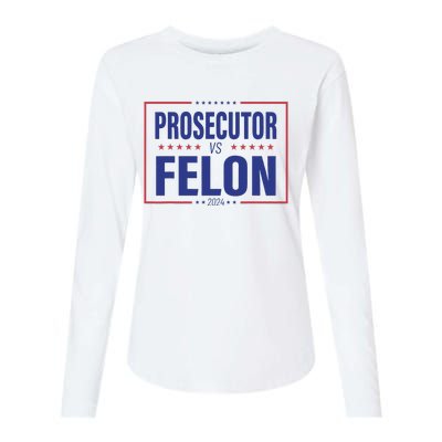 Funny Voting Election 2024 Usa The Prosecutor Vs The Felon Womens Cotton Relaxed Long Sleeve T-Shirt