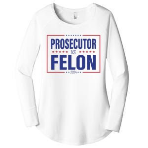 Funny Voting Election 2024 Usa The Prosecutor Vs The Felon Women's Perfect Tri Tunic Long Sleeve Shirt