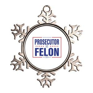 Funny Voting Election 2024 Usa The Prosecutor Vs The Felon Metallic Star Ornament