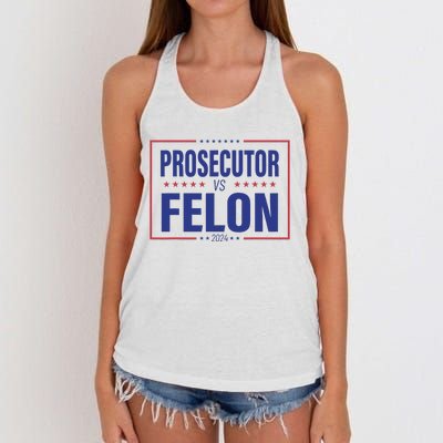 Funny Voting Election 2024 Usa The Prosecutor Vs The Felon Women's Knotted Racerback Tank