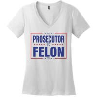 Funny Voting Election 2024 Usa The Prosecutor Vs The Felon Women's V-Neck T-Shirt