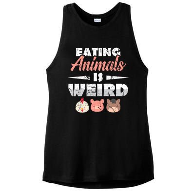 Funny Vegan Eating Animals Is Weird Veggies Plant Based Gift Ladies PosiCharge Tri-Blend Wicking Tank