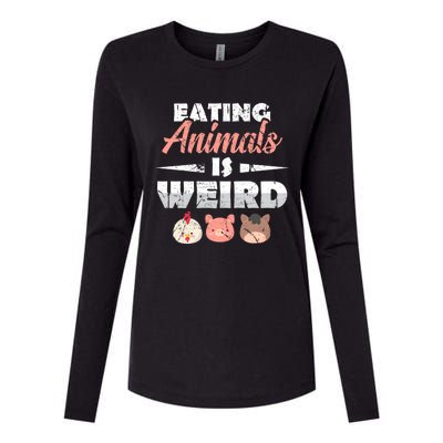 Funny Vegan Eating Animals Is Weird Veggies Plant Based Gift Womens Cotton Relaxed Long Sleeve T-Shirt