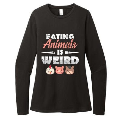 Funny Vegan Eating Animals Is Weird Veggies Plant Based Gift Womens CVC Long Sleeve Shirt