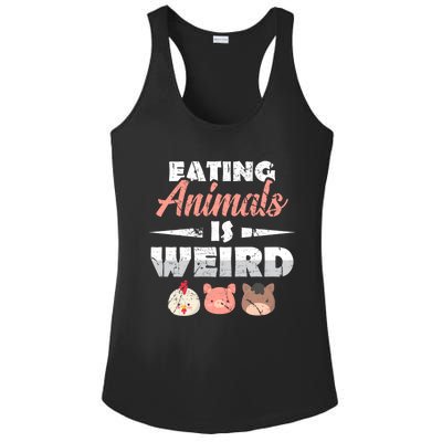 Funny Vegan Eating Animals Is Weird Veggies Plant Based Gift Ladies PosiCharge Competitor Racerback Tank