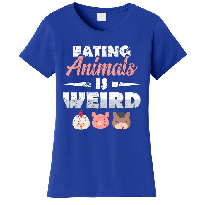 Funny Vegan Eating Animals Is Weird Veggies Plant Based Gift Women's T-Shirt