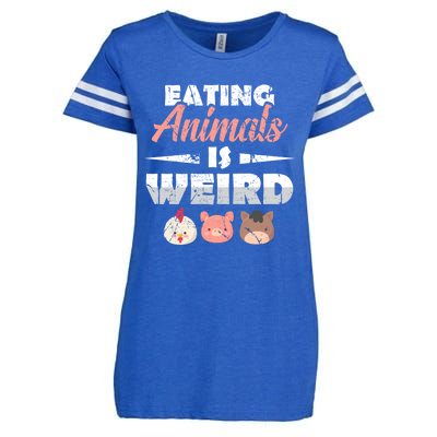 Funny Vegan Eating Animals Is Weird Veggies Plant Based Gift Enza Ladies Jersey Football T-Shirt