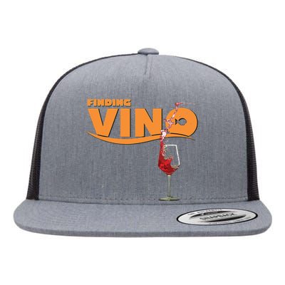 Finding Vino For Wine Lovers Flat Bill Trucker Hat