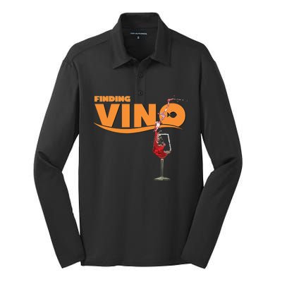 Finding Vino For Wine Lovers Silk Touch Performance Long Sleeve Polo