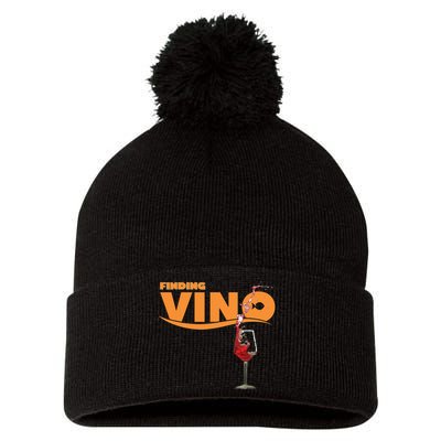 Finding Vino For Wine Lovers Pom Pom 12in Knit Beanie