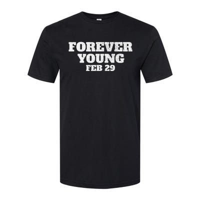 Funny Vintage Forever Young February 29th Leap Year 2024 Softstyle CVC T-Shirt