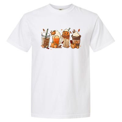 Funny Vintage Fall Coffee Pumpkin Spice Halloween Latte Cute Funny Gift Garment-Dyed Heavyweight T-Shirt