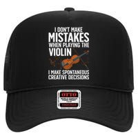 Funny Violin For Men Women Violin Player Orchestra Teacher High Crown Mesh Back Trucker Hat