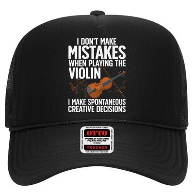 Funny Violin For Men Women Violin Player Orchestra Teacher High Crown Mesh Back Trucker Hat