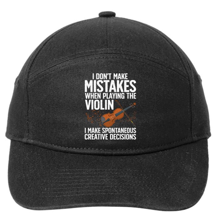 Funny Violin For Men Women Violin Player Orchestra Teacher 7-Panel Snapback Hat