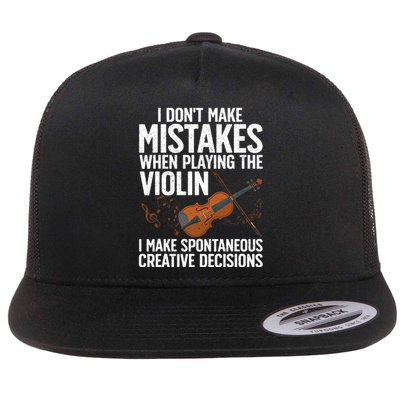 Funny Violin For Men Women Violin Player Orchestra Teacher Flat Bill Trucker Hat