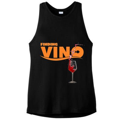 Finding Vino For Wine Lovers Ladies PosiCharge Tri-Blend Wicking Tank