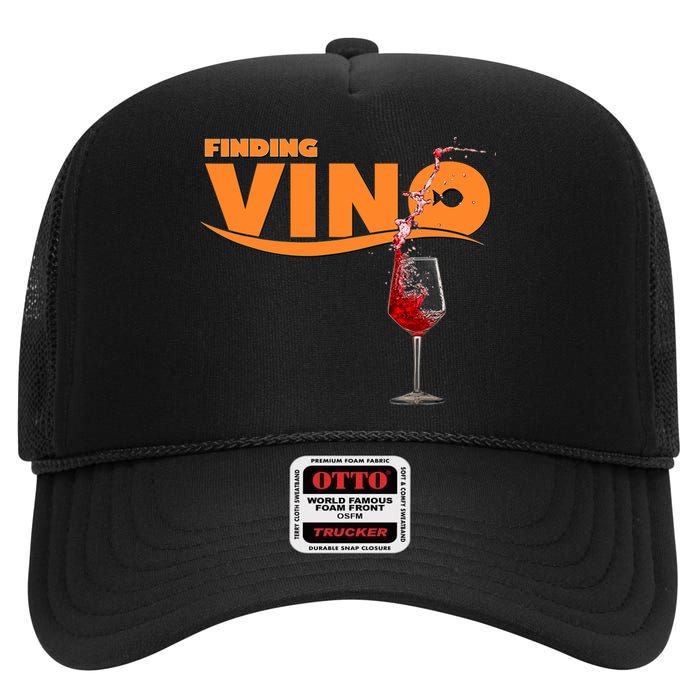 Finding Vino For Wine Lovers High Crown Mesh Back Trucker Hat