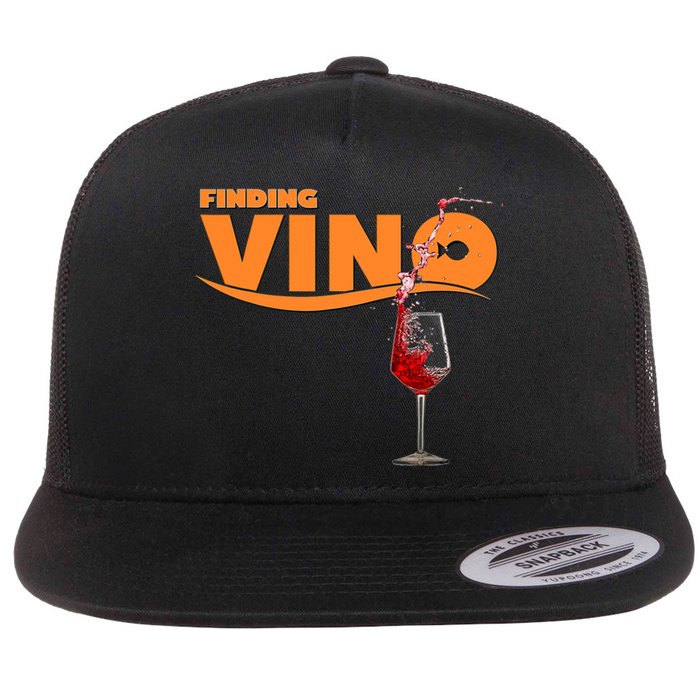 Finding Vino For Wine Lovers Flat Bill Trucker Hat