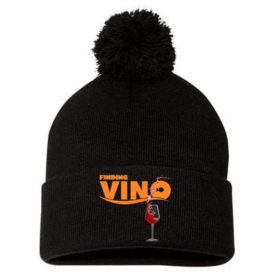 Finding Vino For Wine Lovers Pom Pom 12in Knit Beanie