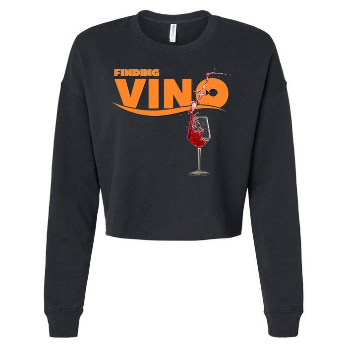Finding Vino For Wine Lovers Cropped Pullover Crew