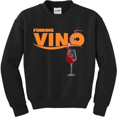 Finding Vino For Wine Lovers Kids Sweatshirt