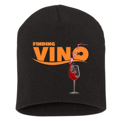 Finding Vino For Wine Lovers Short Acrylic Beanie