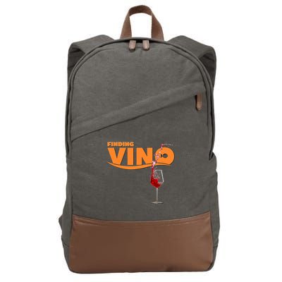 Finding Vino For Wine Lovers Cotton Canvas Backpack