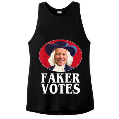 Faker Votes Funny Joe Biden Election Ladies PosiCharge Tri-Blend Wicking Tank