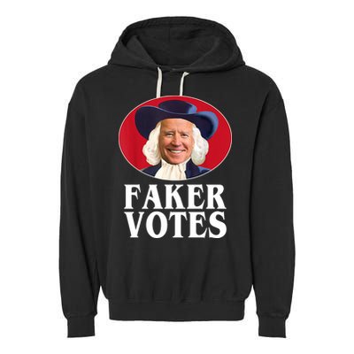 Faker Votes Funny Joe Biden Election Garment-Dyed Fleece Hoodie