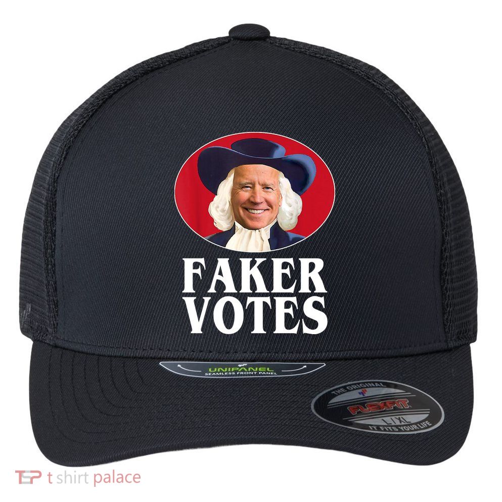 Faker Votes Funny Joe Biden Election Flexfit Unipanel Trucker Cap