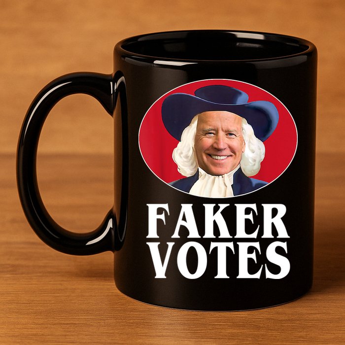 Faker Votes Funny Joe Biden Election 11oz C Handle Ceramic Mug