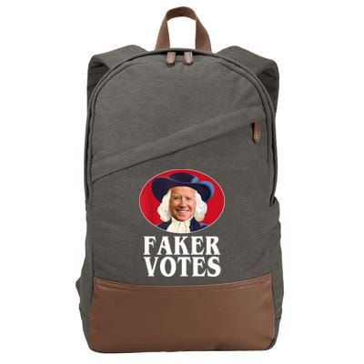Faker Votes Funny Joe Biden Election Cotton Canvas Backpack