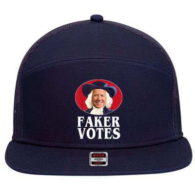 Faker Votes Funny Joe Biden Election 7 Panel Mesh Trucker Snapback Hat