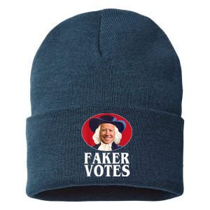 Faker Votes Funny Joe Biden Election Sustainable Knit Beanie